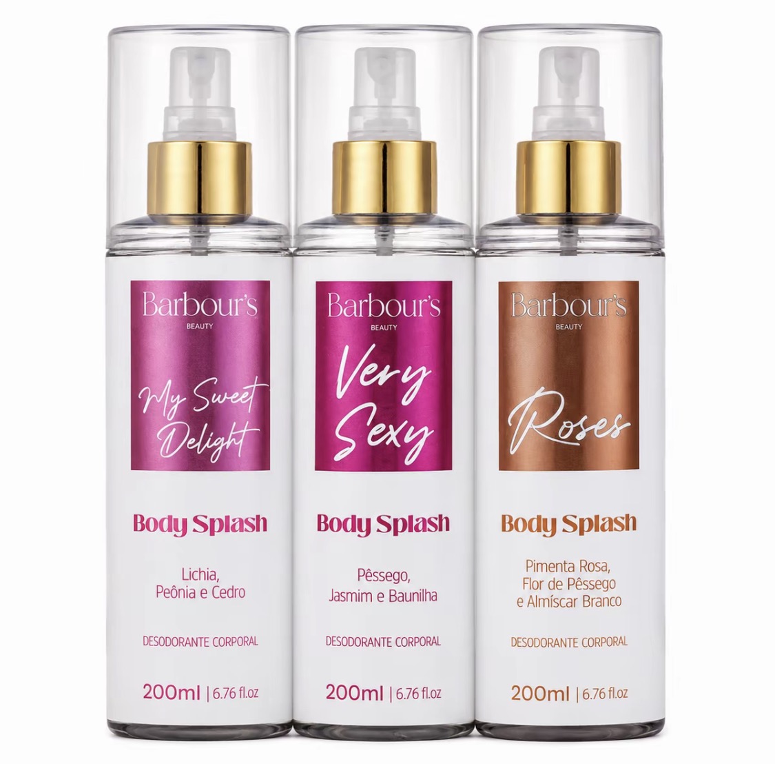 Kit 3 Body Splash Delight Very Sexy 200ml